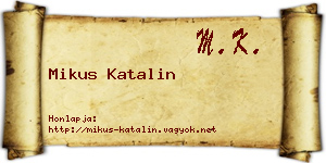 Mikus Katalin névjegykártya